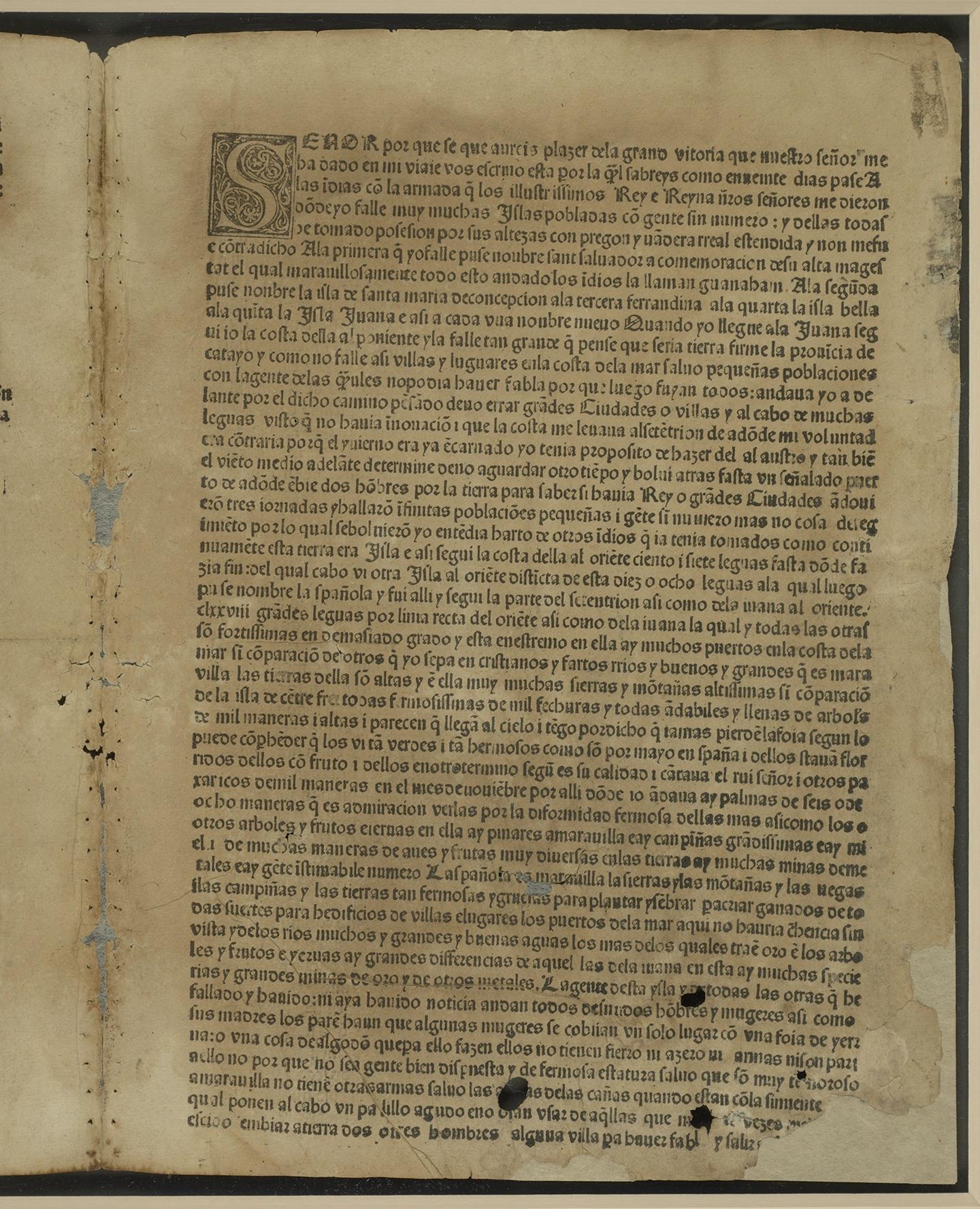Christopher Columbus The first edition of a letter wrote in 1493 that was circulated among Spanish readers - New York Public Library